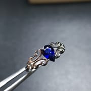 African Sapphire Ring 925 Silver Inlay Color Dark Blue Beautiful Wholesale