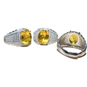Men's Ring 925 Silver Citrine Men's Ring Overlapping Live Supply