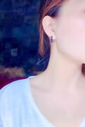 Natural Sapphire Ear Buckle 925 Silver Square Gemstone Fashion Design Color Treasure Supply Chain