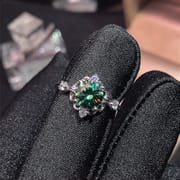 1 karat Green Mosang Diamond Women's Ring GRA Certificate Black Card Waist Code 925 Silver Inlay Platinum Plated