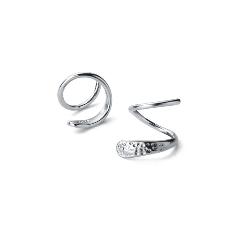 S925 sterling silver niche design double-layer line earrings female temperament concave-convex granular ear ring simple