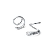 S925 sterling silver niche design double-layer line earrings female temperament concave-convex granular ear ring simple