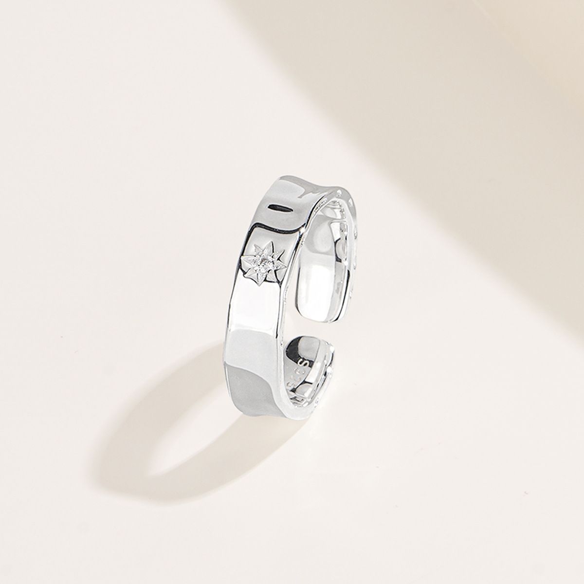 Cross-border Fashion S925 Sterling Silver Star Ring for Men and Women Can Wear Heavy Industry Irregular Design Ring