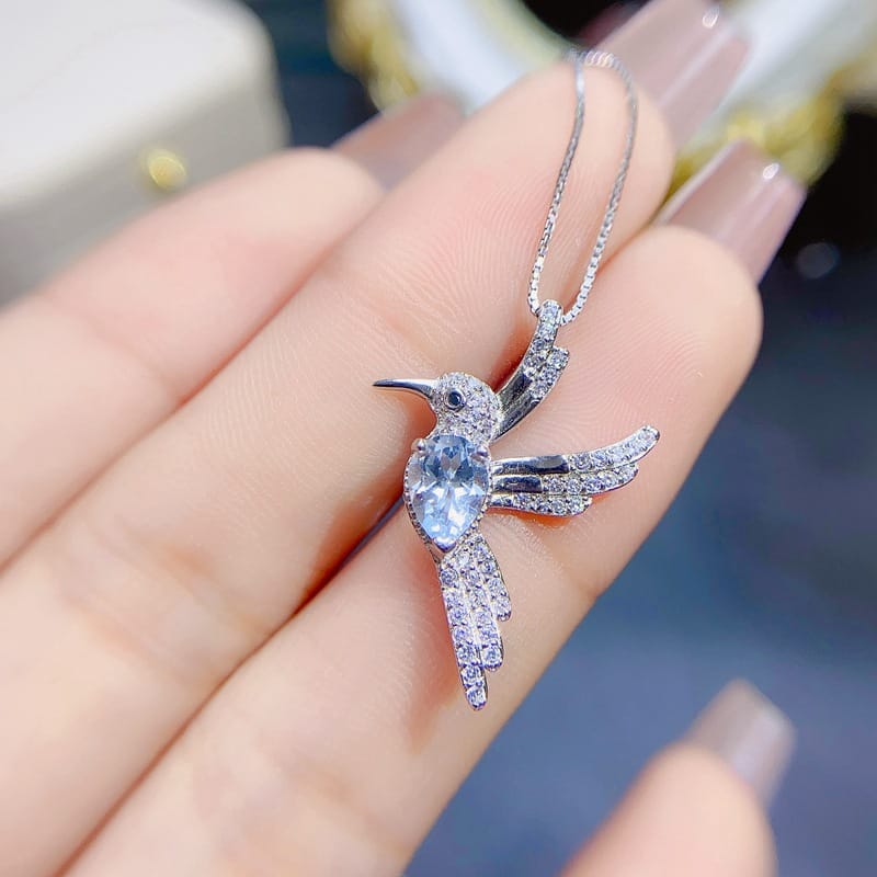 New natural topaz pendant 5*7mm water drop Topa pendant necklace 925 silver wholesale Live