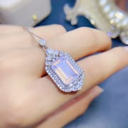 European and American fashion Natural amethyst pendant 10*14mm ladies pendant necklace 925 silver wholesale live trembles