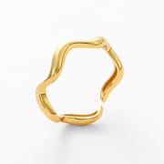 Cold Style Stacked Open-mouth Ring Food Finger Ring 925 Sterling Silver Wave Cross-border High-end Style Jewelry