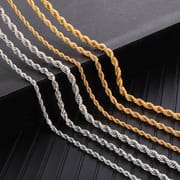 3mm/4mm/5mm stainless steel twist necklace simple temperament vacuum plating hardware/metal hanging chain neck chain