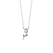 Po S999 Silver Tulip Necklace Fresh and Sweet Artistic Style Cute Simple Sweet Sister's Clavicle Chain