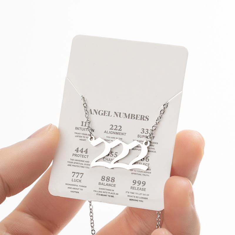 2024 Women's New Arrival Angel Lucky Numbers Pendant Necklace Fashion 000-999 Stainless Steel Vintage Necklace