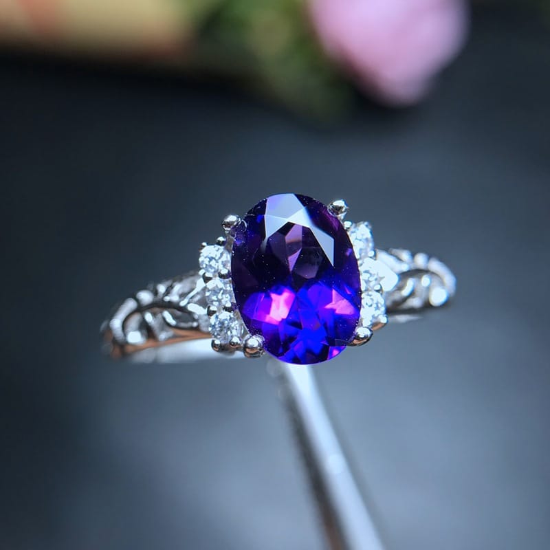 925 silver amethyst ring peer to pick up the goods
