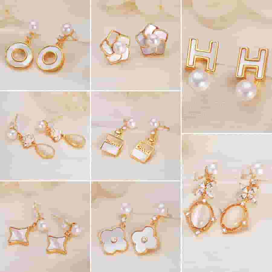 Freshwater Pearl Earrings s925 Silver Needle Fritillaria Earrings Advanced Sense to Send Girlfriends