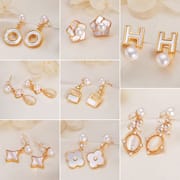 Freshwater Pearl Earrings s925 Silver Needle Fritillaria Earrings Advanced Sense to Send Girlfriends