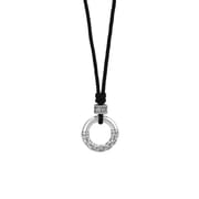 Po S999 Silver Round Black Rope Necklace Chinese Style National Style Trendy Retro Old Art Clavicle Chain