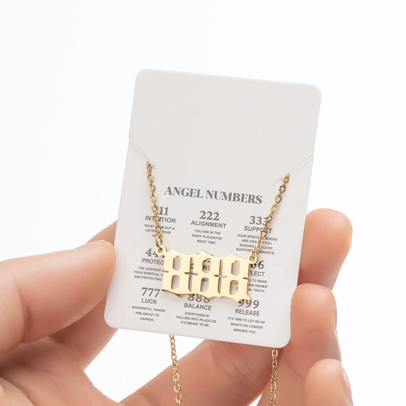 2024 Women's New Arrival Angel Lucky Numbers Pendant Necklace Fashion 000-999 Stainless Steel Vintage Necklace