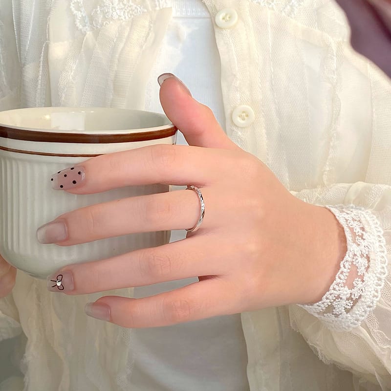 Po S999 Silver Mobius Ring Tanabata Valentine's Day Gift All-match Simple Niche Jewelry