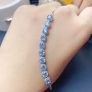 Natural Topaz bracelet 5 * 5mm women's bracelet 925 silver inlaid lantopa beautiful colorful treasure wholesale
