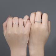 Original Po S999 Foot Silver Sun Moon Shuanghui Couple Pair Ring to Send Girlfriend Fresh Design Bracelet Cross-border Hair
