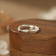 Po S999 Foot Silver Four Mans Star Zircon Ring Fresh Han Feng Elegant Niche Sweet Gentle Hand Decoration