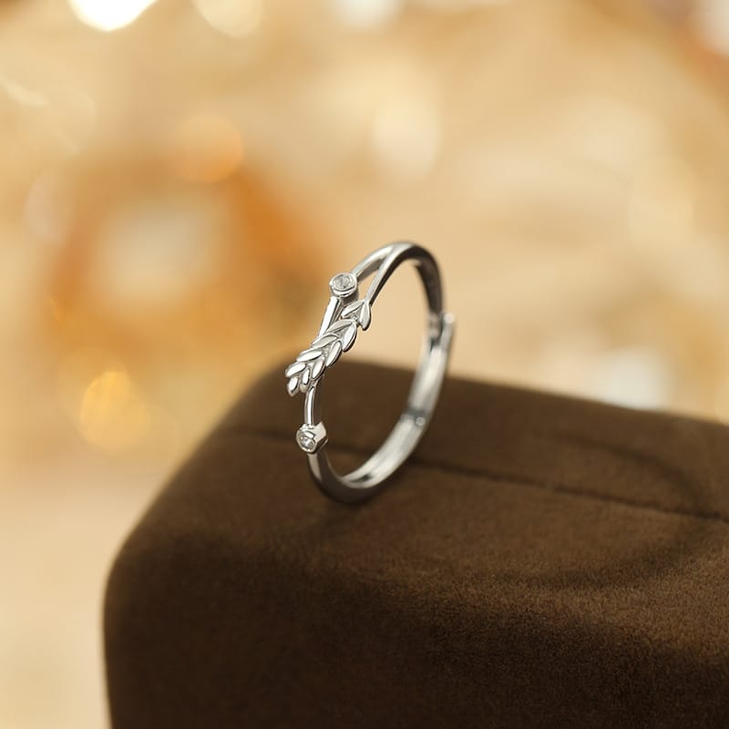 S999 Pure Silver Spring and Summer Hot Wheat Ring Women's Elegant Fashion Pastoral Style All-match New Ring 