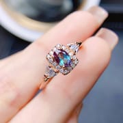 Factory wholesale explosions Alexander ring S925 silver inlaid stone 4*6 selling Europe and the United States a generation of hair