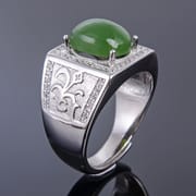 9x 11mm men's ring empty holder wholesale finished product for Hotan Jasper men's ring real photo live