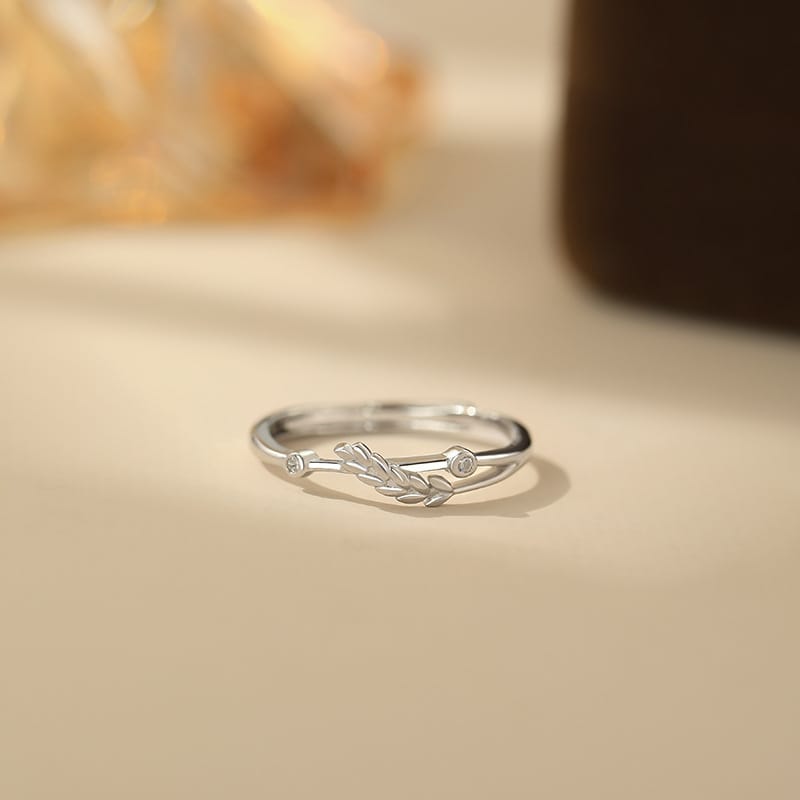 Po S999 Foot Silver Spring and Summer Hot Wheat Ring Women's Elegant Fashion Pastoral Style All-match New Ring for Hair