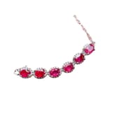 Fashion natural New burnt Ruby evening gift 925 silver inlaid ruby with Row Women's clavicle necklace wholesale