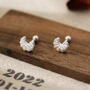 Po S999 Silver Alkaline Water Bread Croissant Screw Earrings Multi-style New Simple Cute Earrings