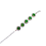 Natural Ice Diopside Bracelet Net Body Bright 925 Silver Ladies Bracelet Edge Cutting Craft Bracelet