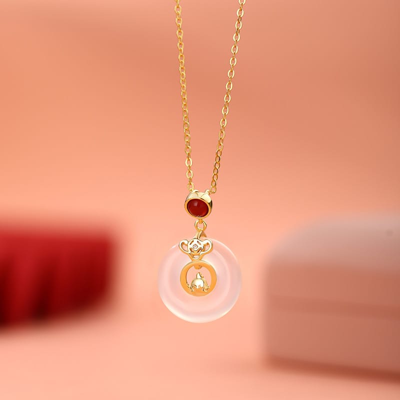 Po S999 Foot Silver Zodiac Necklace Red Birth Year Fortune Safe Simple Clavicle Chain Gift Giving