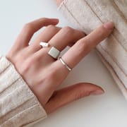 S999 pure silver basic plain ring glossy ring female niche design versatile simple ring female
