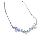 Natural Colorful Opal Necklace High-grade Niche Design 925 Silver Fashion Exquisite Over-tested