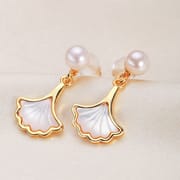 Freshwater Pearl Earrings s925 Silver Needle Fritillaria Earrings Advanced Sense to Send Girlfriends