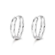 999 sterling silver incomparable usi double earring wave earrings new simple ear captive ear hole