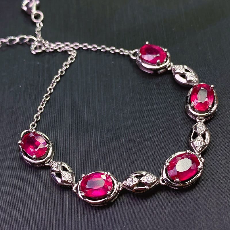 Live delivery ruby bracelet 925 silver women's cross-border e-commerce one-piece delivery