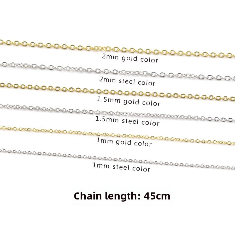 in stock 18K furnace real gold 1/ 1.5/2mm cross chain titanium steel chain jewelry accessories necklace bright does not fade