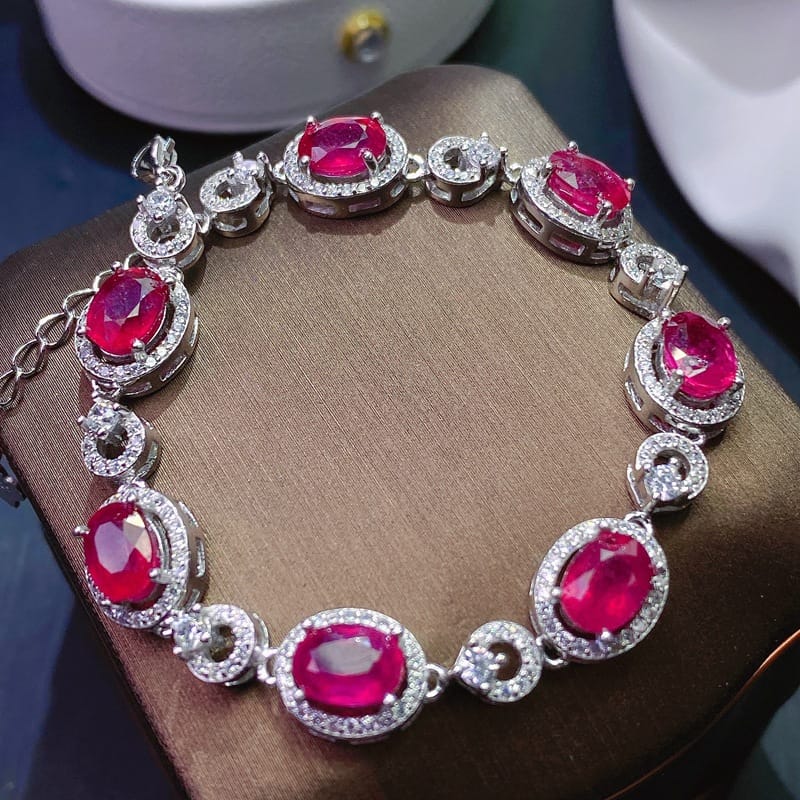 Live delivery ruby bracelet 925 silver women's cross-border e-commerce one-piece delivery