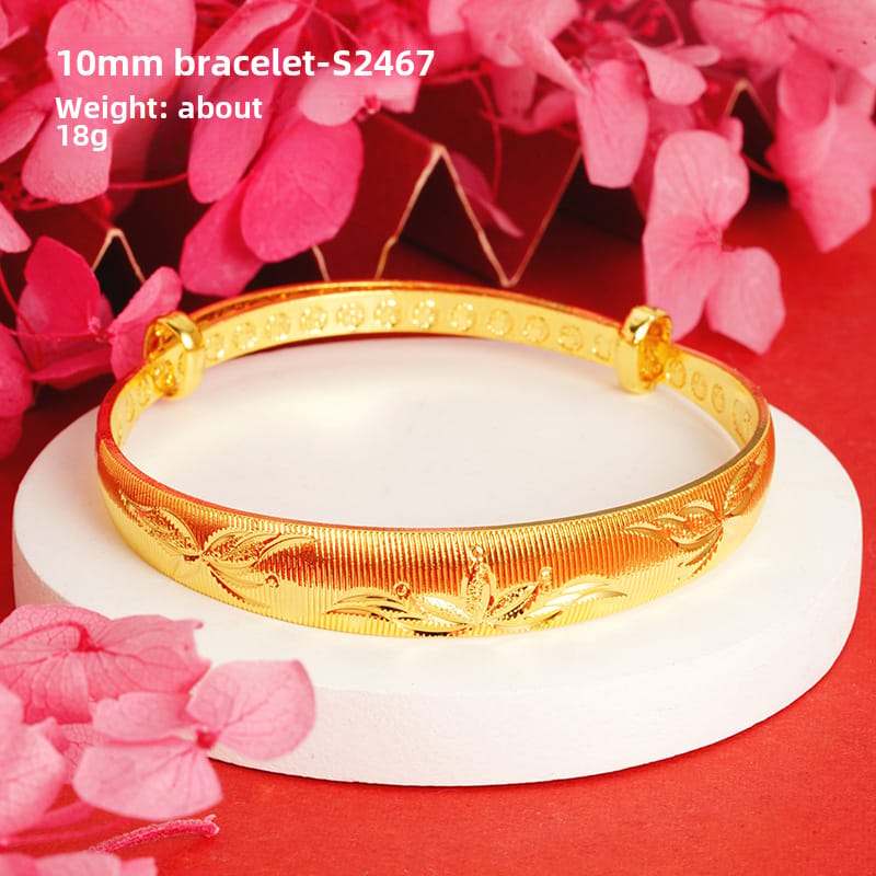 Shajin Bracelet Gymophila Ladies High-end Jewelry Imitation Gold Bracelet Long-standing Copper Bracelet Simulation Accessories