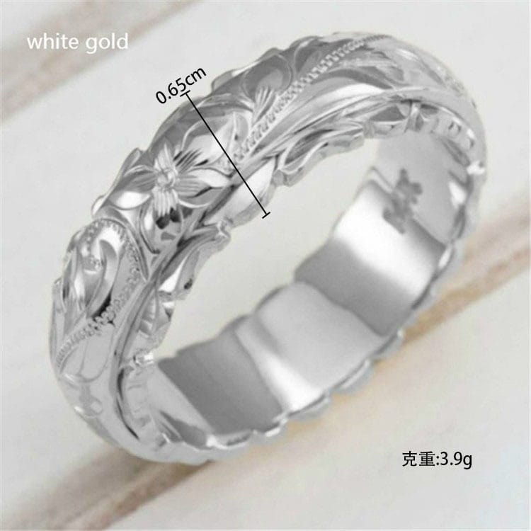 Dragon and cross-border new simple fashion carved rose flower ring Europe and the United States vintage jewelry tail ring