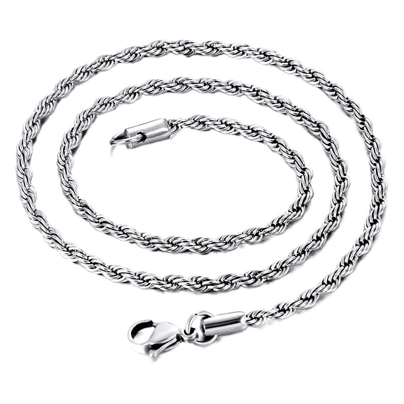 3mm/4mm/5mm stainless steel twist necklace simple temperament vacuum plating hardware/metal hanging chain neck chain
