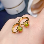 Fashion natural Tangta olivine earrings earrings 925 silver olivine 5*5 color good fire color