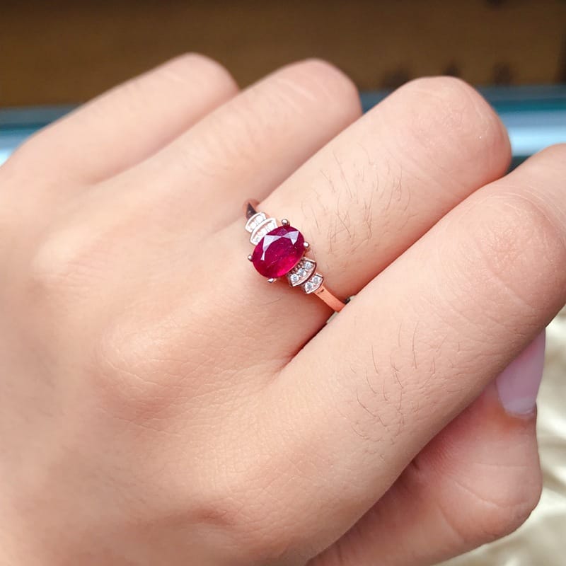 1 karat ruby style 925 silver living mouth can be burned for certificate live supply