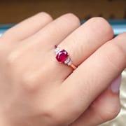 1 karat ruby style 925 silver living mouth can be burned for certificate live supply