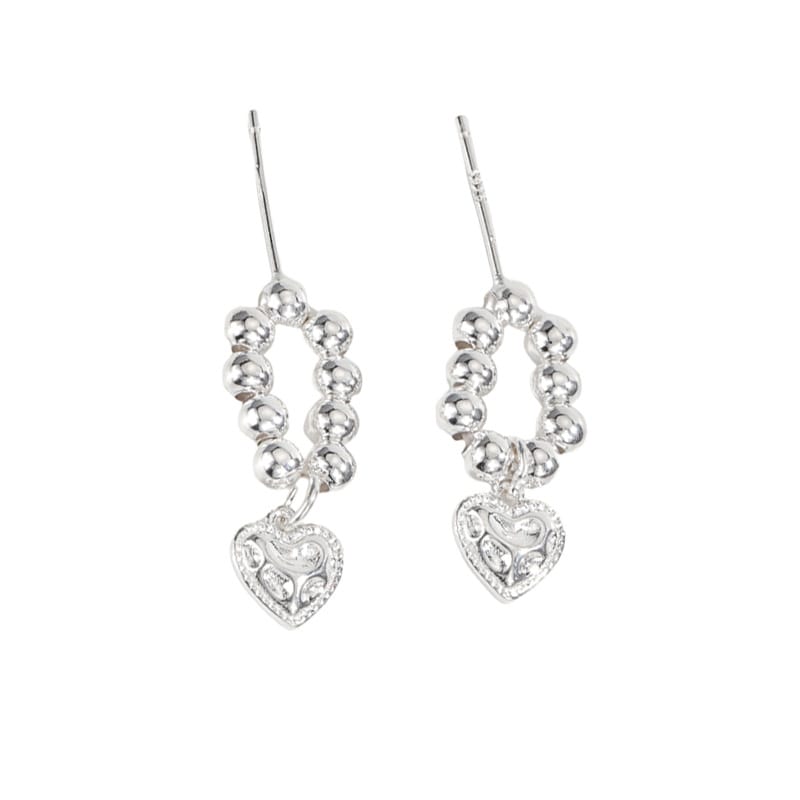 S925 Sterling Silver Niche Design Beaded Napping Love Earrings Simple High-end Earrings