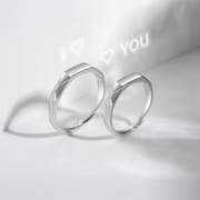 S925 Sterling Silver Projection Couple Ring Does Not Fallen Niche ins Wind Shake Simple Ring Men and Women in the Name of Light