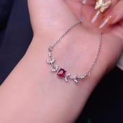 Natural ruby necklace 925 silver clavicle chain new wholesale peer to cost-effective