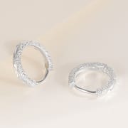 Cross-border fashion S925 sterling silver gypsophila plain circle frosted ear buckle women's gentle temperament high-end earrings