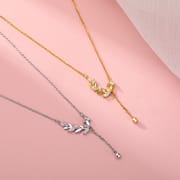 Po S999 Foot Silver Leaf Necklace Women's New Explosive Niche Design Light Luxury High-end Girl's Clavicle Chain