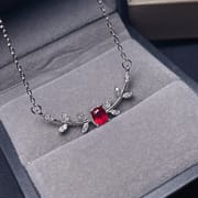 Natural ruby necklace 925 silver clavicle chain new wholesale peer to cost-effective