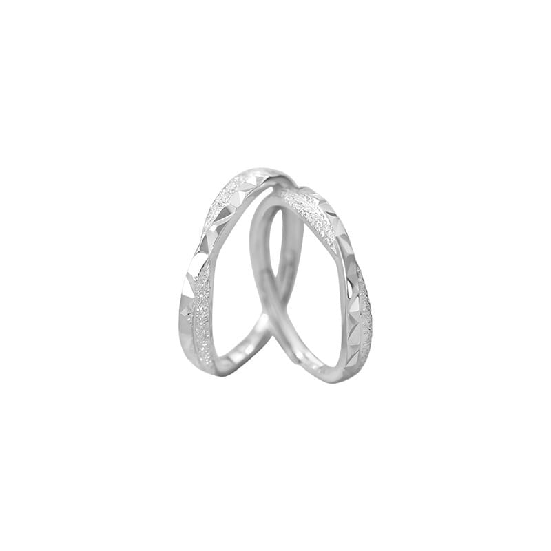Po S999 Foot Silver Light Luxury Flash Sand Pair Ring Couple Pair Ring Valentine's Day Send Girlfriend Small Fresh Bracelet Hair